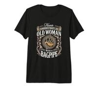 Never Underestimate an Old Woman with A Bagpipe Scottish Premium T-Shirt