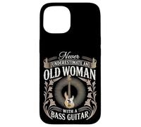 Never Underestimate An Old Woman With A Bass Guitar Case for iPhone 15