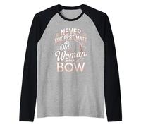 Never Underestimate an Old Woman with A Bow Archer Raglan Baseball Tee