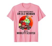 Never Underestimate an Old Woman with A Mobility Scooter T-Shirt, Men, Pink, XX-Large