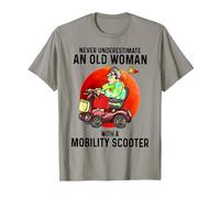 Never Underestimate an Old Woman with A Mobility Scooter T-Shirt, Men, Slate Grey, Large