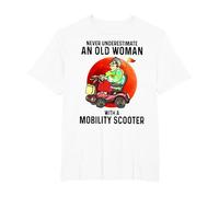 Never Underestimate an Old Woman with A Mobility Scooter T-Shirt, Men's Big and Tall, White, 5X Tall