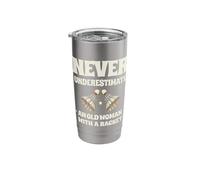 Never Underestimate an Old Woman with A Racket Stainless Steel Insulated Tumbler