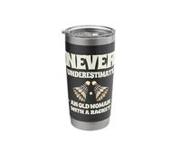 Never Underestimate an Old Woman with A Racket Stainless Steel Insulated Tumbler