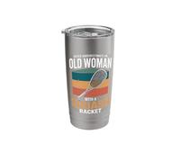Never Underestimate an Old Woman with A Squash Racket Player Stainless Steel Insulated Tumbler