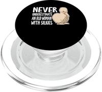 Never Underestimate An Old Woman With Silkie Chicken PopSockets PopGrip for MagSafe