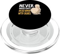 Never Underestimate An Old Woman With Silkie Chicken PopSockets PopGrip for MagSafe