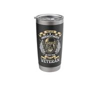 Never Underestimate and Old man who is Also a Veteran Stainless Steel Insulated Tumbler