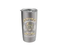Never Underestimate and Old man who is Also a Veteran Stainless Steel Insulated Tumbler