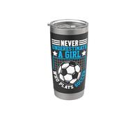 Never Underestimate Female Soccer Player Stainless Steel Insulated Tumbler
