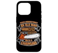 Never underestimate Forstwirt Lumberjack Chainsaw Wood Case for iPhone 16 Pro