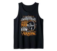 Never Underestimate Old Man Arrow and Bow Archer Tank Top