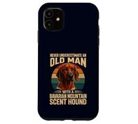 Never Underestimate Old Man Bavarian Mountain Hound Retro Case for iPhone 11