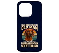 Never Underestimate Old Man Bavarian Mountain Hound Retro Case for iPhone 15 Pro