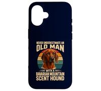 Never Underestimate Old Man Bavarian Mountain Hound Retro Case for iPhone 16