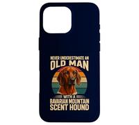 Never Underestimate Old Man Bavarian Mountain Hound Retro Case for iPhone 16 Pro Max