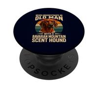 Never Underestimate Old Man Bavarian Mountain Hound Retro PopSockets Adhesive PopGrip