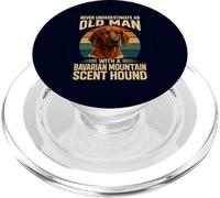 Never Underestimate Old Man Bavarian Mountain Hound Retro PopSockets PopGrip for MagSafe