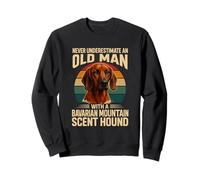 Never Underestimate Old Man Bavarian Mountain Hound Retro Sweatshirt