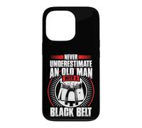 Never Underestimate Old Man Black Belt Martial Arts Case for iPhone 13 Pro