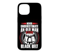 Never Underestimate Old Man Black Belt Martial Arts Case for iPhone 15
