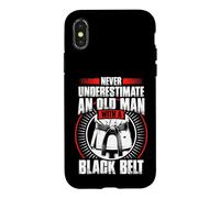 Never Underestimate Old Man Black Belt Martial Arts Case for iPhone X/XS