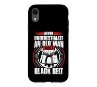 Never Underestimate Old Man Black Belt Martial Arts Case for iPhone XR