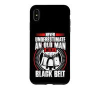 Never Underestimate Old Man Black Belt Martial Arts Case for iPhone XS Max