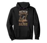Never Underestimate Old Man Hands That Build Woodworker Pullover Hoodie