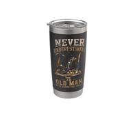 Never Underestimate Old Man Hands that Build Woodworker Stainless Steel Insulated Tumbler