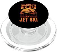 Never Underestimate Old Man Jet Skiing Skier Jetski Lover PopSockets PopGrip for MagSafe