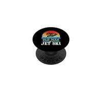 Never Underestimate Old Man Jet Skiing Watercraft PopSockets Adhesive PopGrip