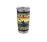 Never Underestimate Old Man Kayak Paddler Stainless Steel Insulated Tumbler