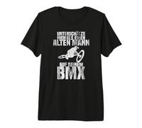Never Underestimate Old man on BMX Bike in the Jump Premium T-Shirt