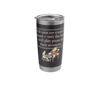 Never Underestimate Old Man Piano Player 70s Stainless Steel Insulated Tumbler