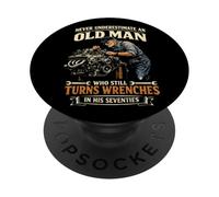 Never Underestimate Old Man Still Turn Wrenches In Seventies PopSockets Adhesive PopGrip