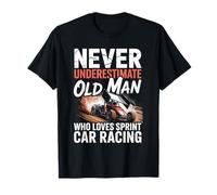 Never Underestimate Old Man Who Loves Sprint Car Racing T-Shirt