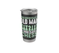 Never Underestimate Old Man Who Plays Chess Stainless Steel Insulated Tumbler