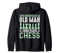 Never Underestimate Old Man Who Plays Chess Zip Hoodie