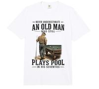 Never Underestimate Old Man Who Still Play Pool in Seventies Comfort Colors Adult Heavyweight T-Shirt