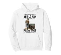 Never Underestimate Old Man Who Still Play Pool In Seventies Pullover Hoodie