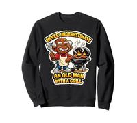 Never Underestimate Old Man With a Grill Funny Loves to Cook Sweatshirt