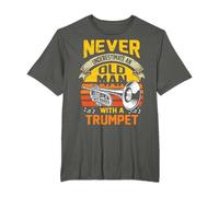 Never Underestimate Old Man With A Trumpet - Trumpeter Gift T-Shirt