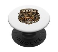 Never Underestimate Old Man With Tools Mechanic retired Dads PopSockets Adhesive PopGrip