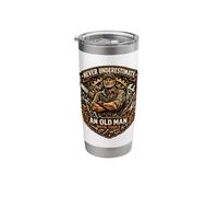Never Underestimate Old Man with Tools Mechanic Retired Dads Stainless Steel Insulated Tumbler