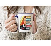 Never Underestimate Power of A Girl with Book RBG Ruth Feminism Blue Handle Mug Coffee Tea Mug 330ml Cup