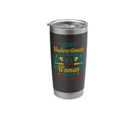 Never Underestimate Sewing Machine Sew Quilting Crocheting Stainless Steel Insulated Tumbler