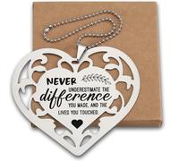 Never Underestimate The Difference You Made Thank You Appreciation Retirement Leaving Gift for Coworkers Friends Boss Teacher Mentor Heart Hanging Ornament AGG16