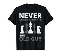 Never Underestimate The OId Guy Chess Master Player Men T-Shirt, Men, Black, Medium
