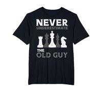 Never Underestimate The OId Guy Chess Master Player Men T-Shirt, Men's Big and Tall, Black, 2X Tall